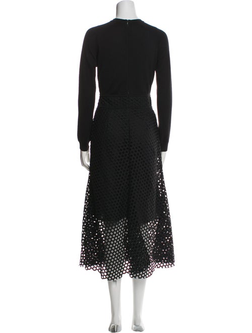 Lela Rose Polka Dot Print Long Dress