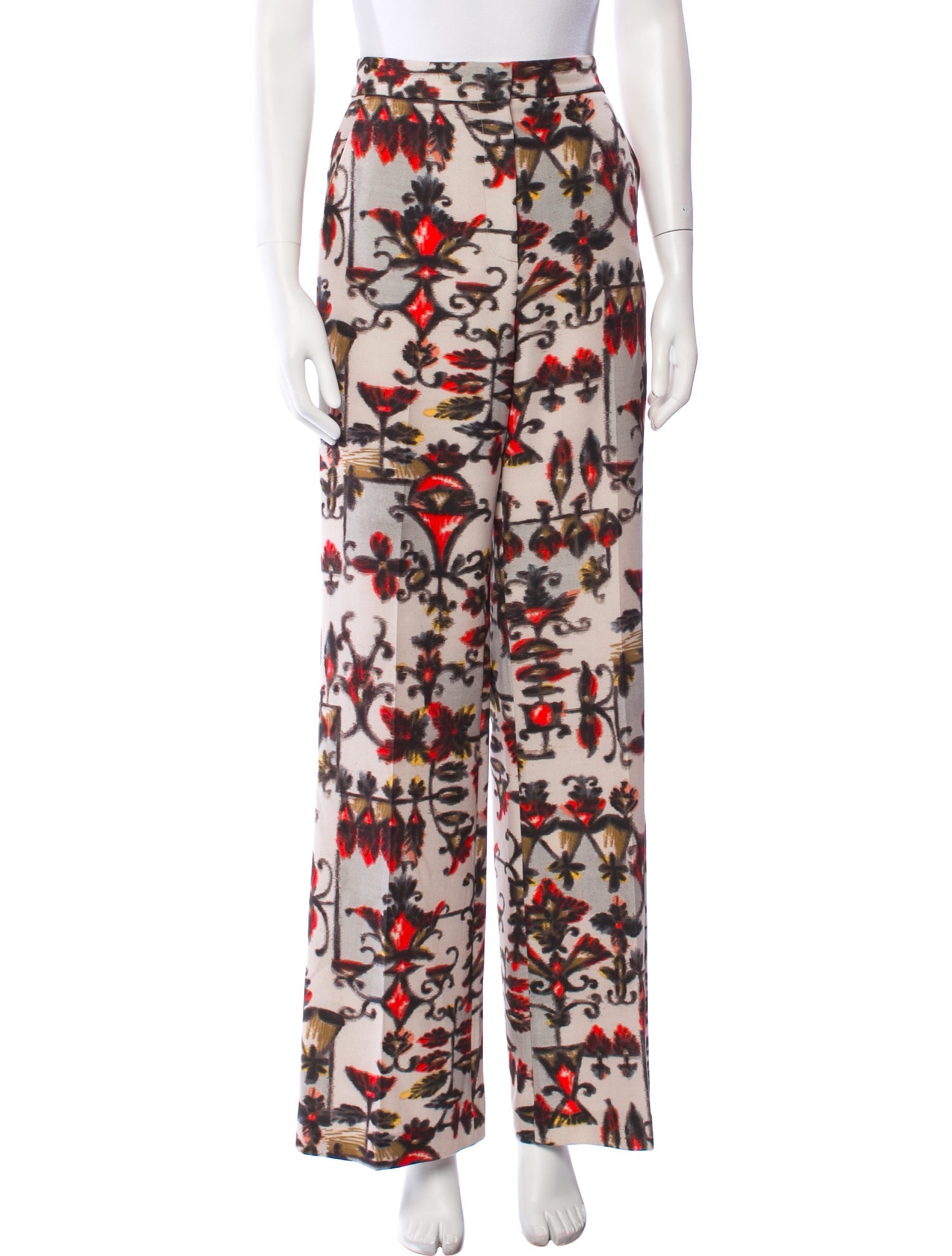 Lela Rose Floral Print Wide Leg Pants