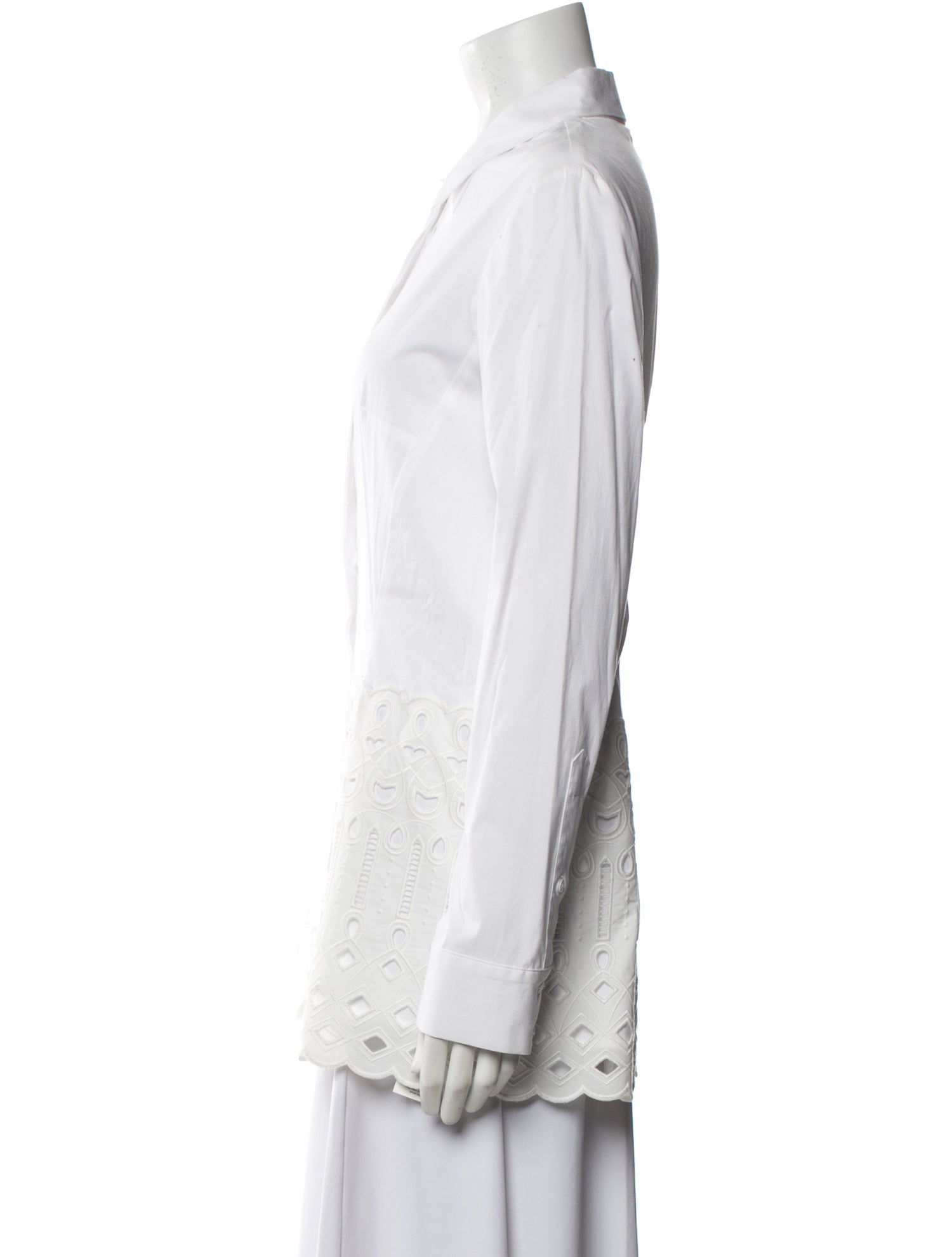 Lela Rose Long Sleeve Button-Up Top