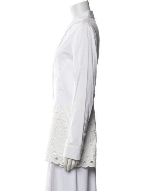 Lela Rose Long Sleeve Button-Up Top