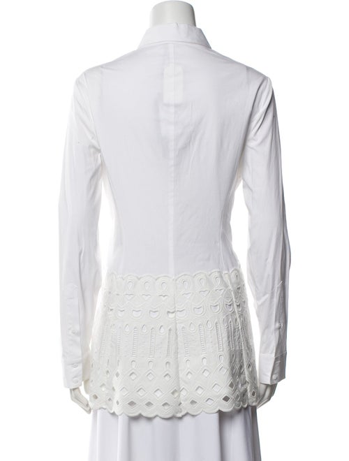 Lela Rose Long Sleeve Button-Up Top
