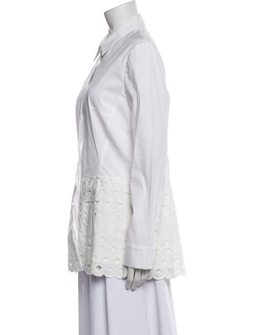 Lela Rose Long Sleeve Button-Up Top