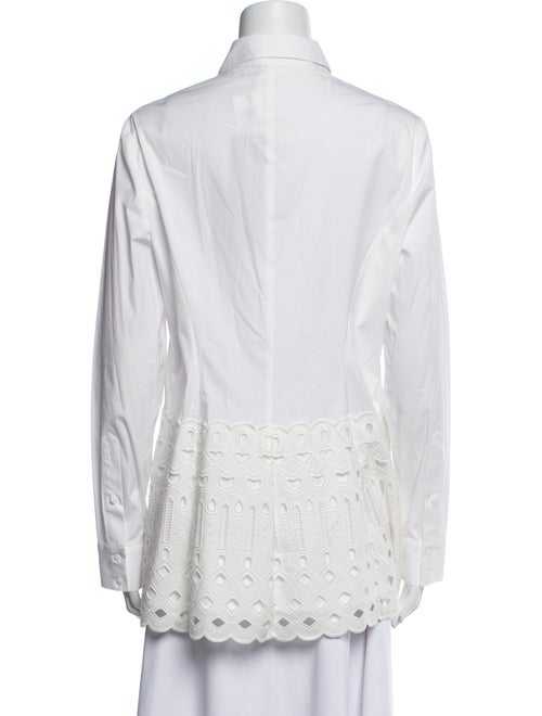 Lela Rose Long Sleeve Button-Up Top