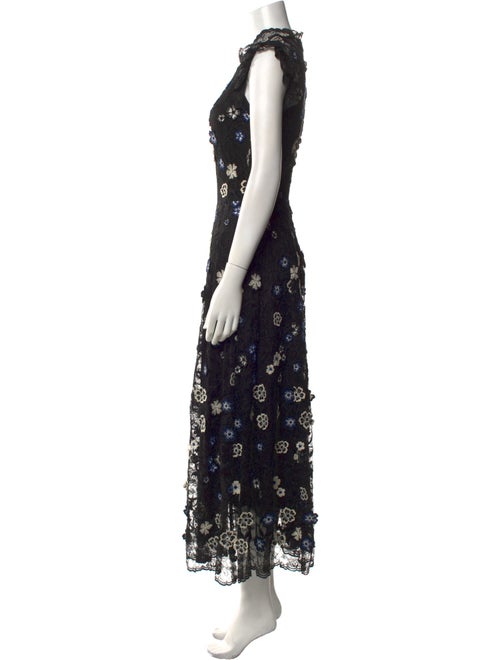 Lela Rose Lace Pattern Long Dress