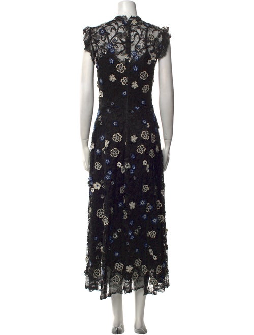 Lela Rose Lace Pattern Long Dress