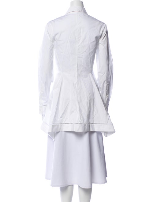 Lela Rose Long Sleeve Button-Up Top