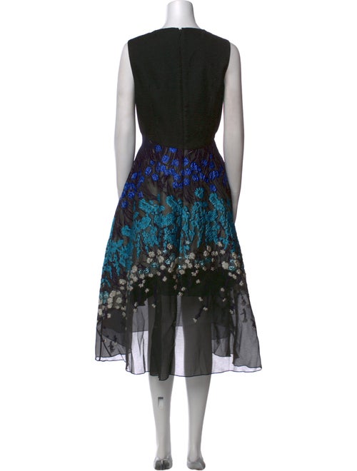 Lela Rose Printed Midi Length Dress