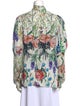 Lela Rose Floral Print Long Sleeve Blouse