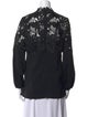 Lela Rose Lace Pattern Mock Neck Blouse