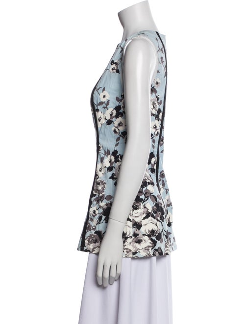 Lela Rose Floral Print Crew Neck Top