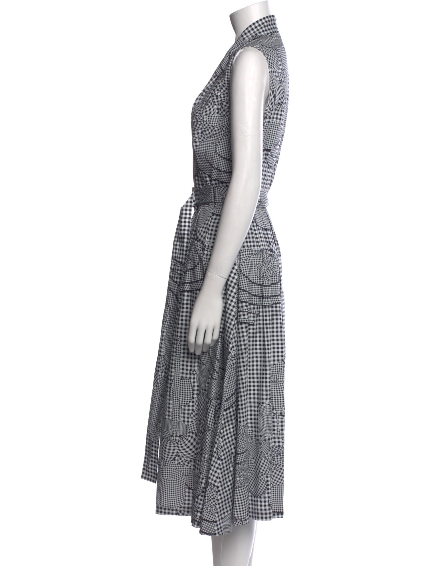 Lela Rose Plaid Print Midi Length Dress