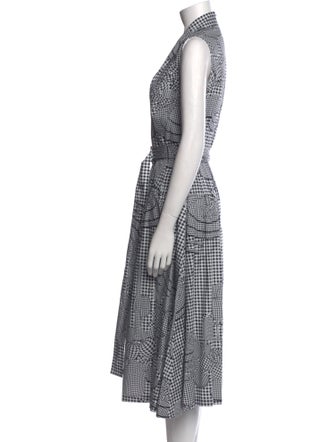 Lela Rose Plaid Print Midi Length Dress