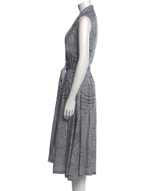 Lela Rose Plaid Print Midi Length Dress