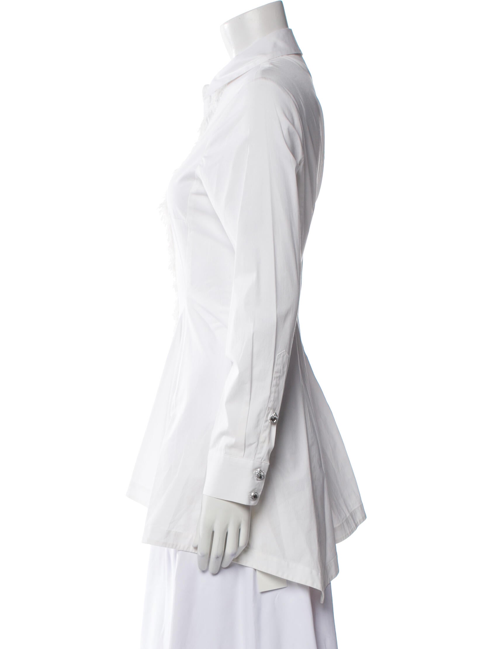 Lela Rose Long Sleeve Button-Up Top