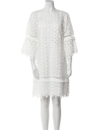 Lela Rose Scoop Neck Knee-Length Dress