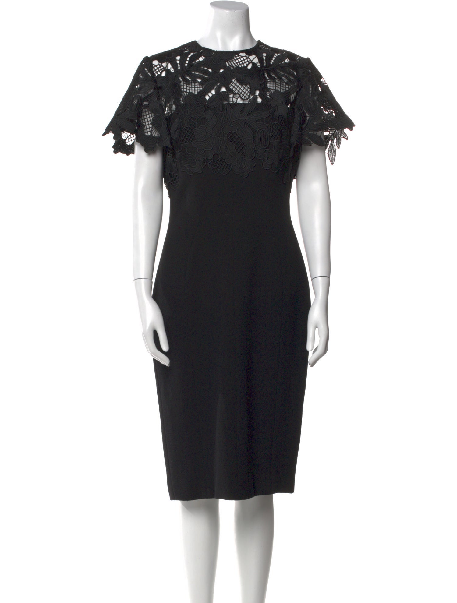 Lela Rose Wool Midi Length Dress