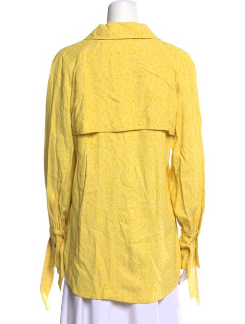 Lela Rose Long Sleeve Button-Up Top