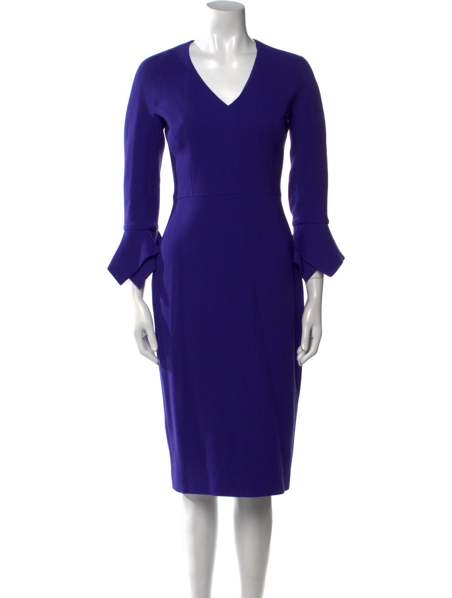 Lela Rose Wool Midi Length Dress