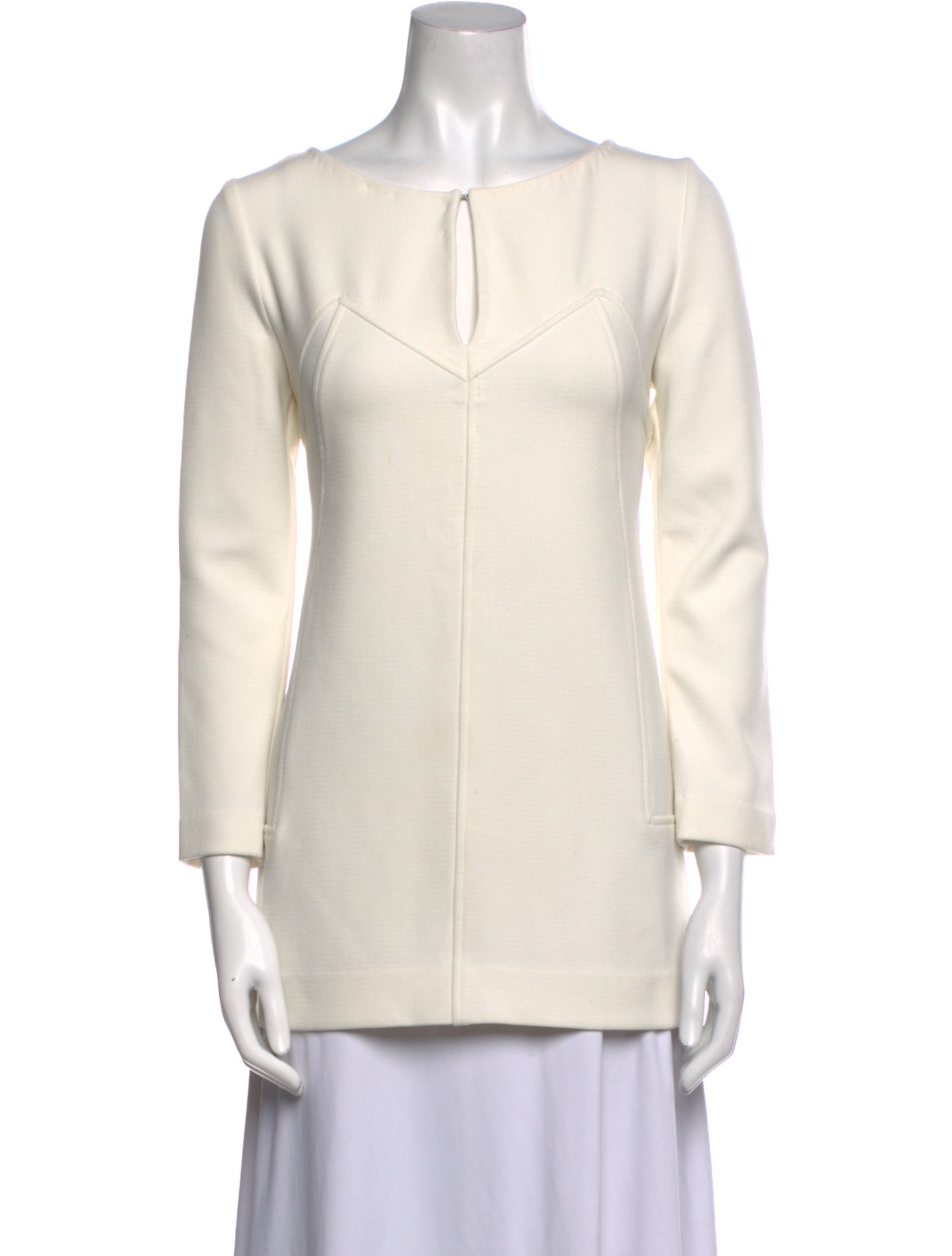 Lela Rose Scoop Neck Three-Quarter Sleeve Tunic