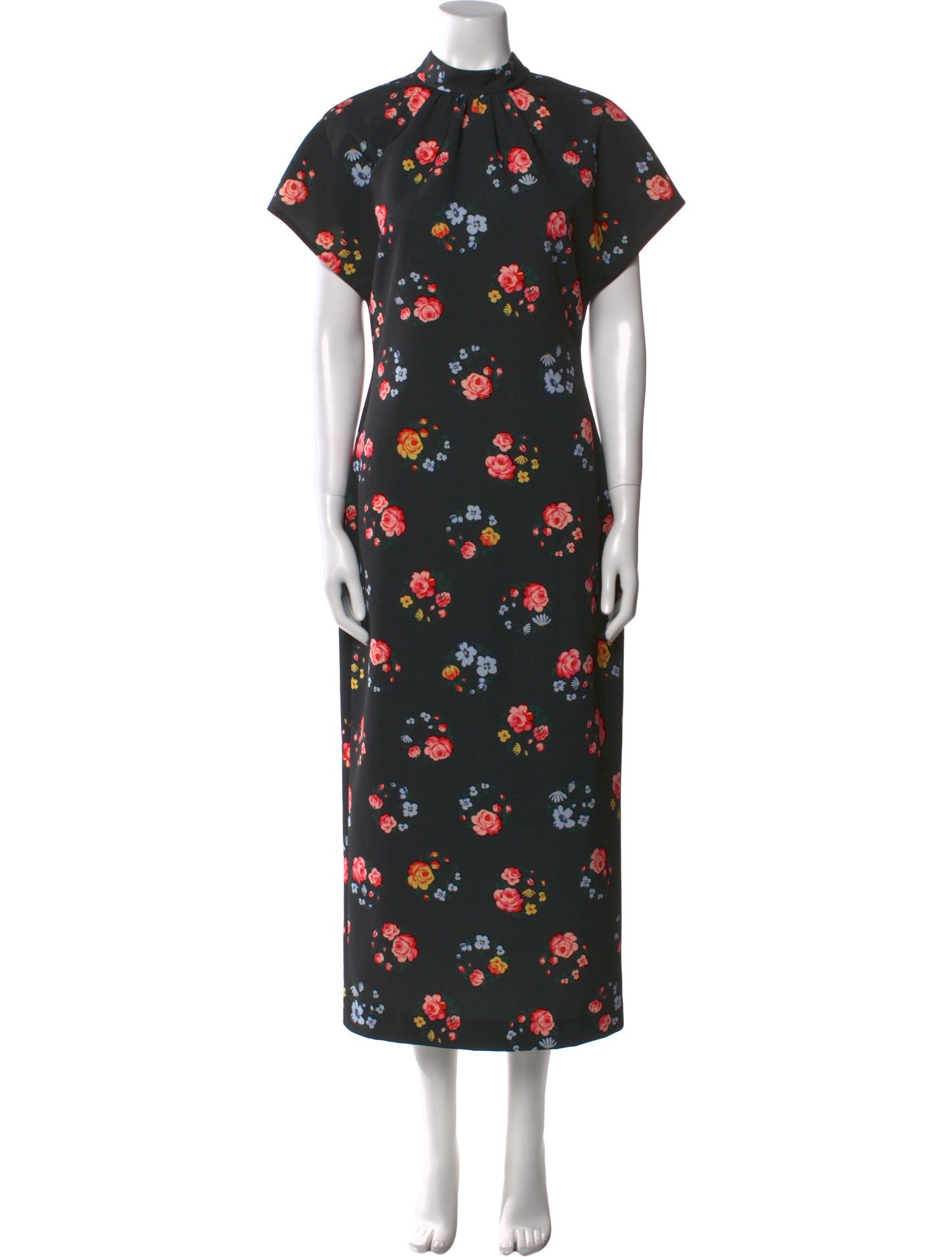Lela Rose Floral Print Long Dress