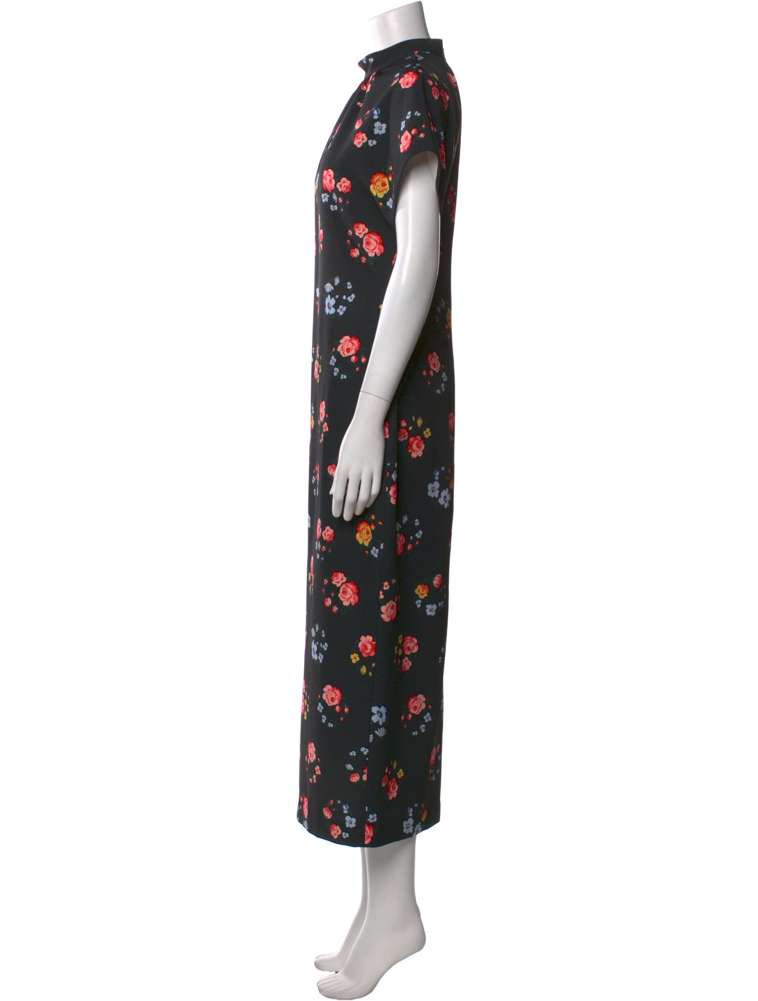 Lela Rose Floral Print Long Dress
