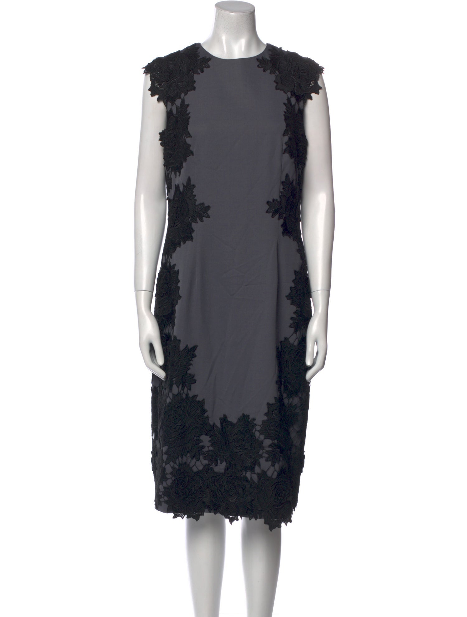 Lela Rose Lace Pattern Midi Length Dress