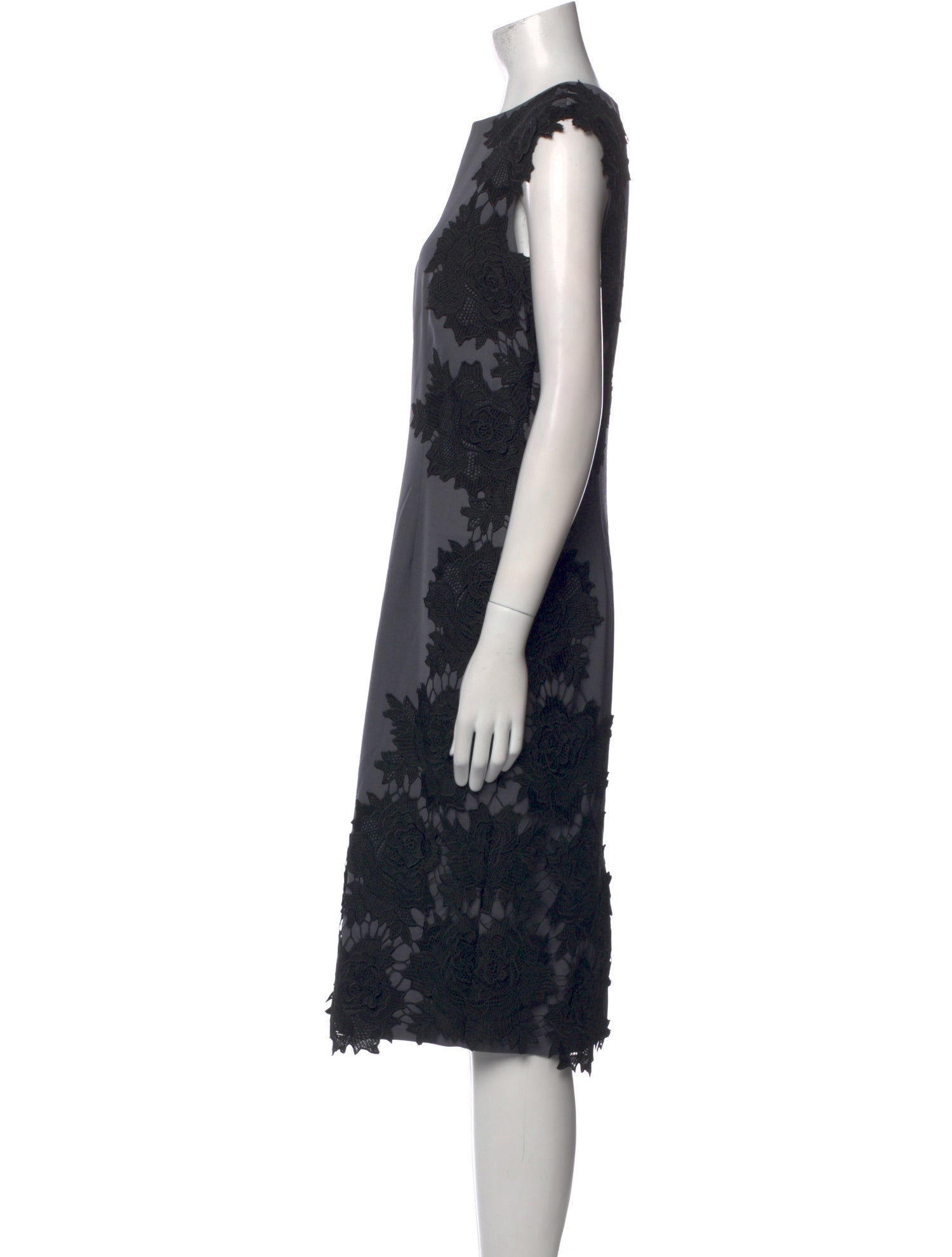 Lela Rose Lace Pattern Midi Length Dress