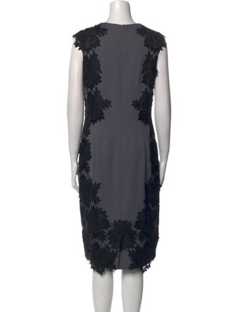 Lela Rose Lace Pattern Midi Length Dress