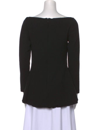Lela Rose Wool Square Neckline Blouse