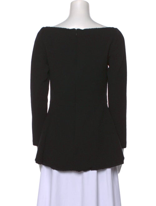 Lela Rose Wool Square Neckline Blouse