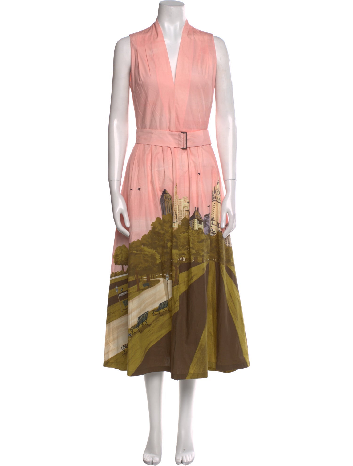 Lela Rose Printed Long Dress