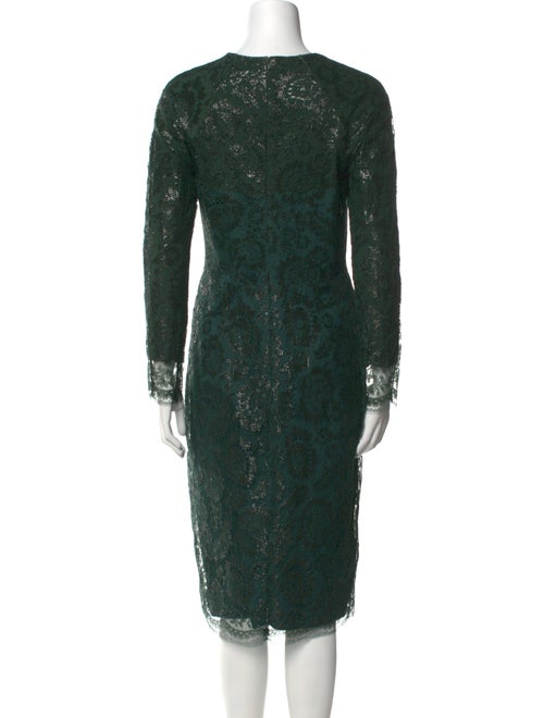 Lela Rose Lace Pattern Midi Length Dress