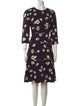 Lela Rose Floral Print Knee-Length Dress