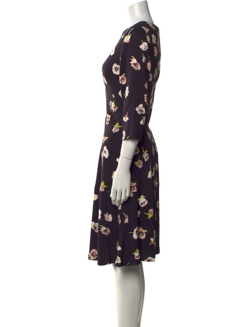 Lela Rose Floral Print Knee-Length Dress