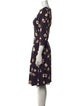 Lela Rose Floral Print Knee-Length Dress