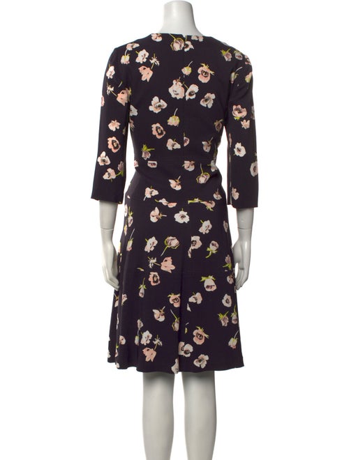 Lela Rose Floral Print Knee-Length Dress