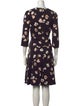 Lela Rose Floral Print Knee-Length Dress
