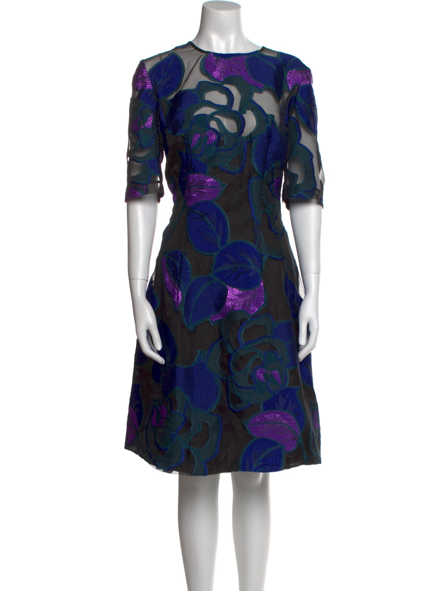 Lela Rose Printed Knee-Length Dress w/ Tags