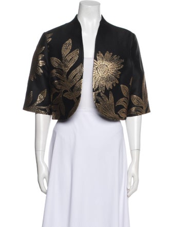 Lela Rose Floral Print Evening Jacket