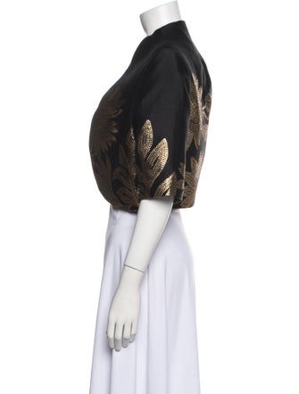 Lela Rose Floral Print Evening Jacket