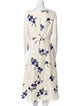 Lela Rose Floral Print Midi Length Dress