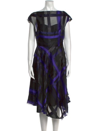 Lela Rose Printed Midi Length Dress