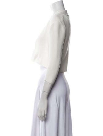 Lela Rose Wool Square Neckline Crop Top