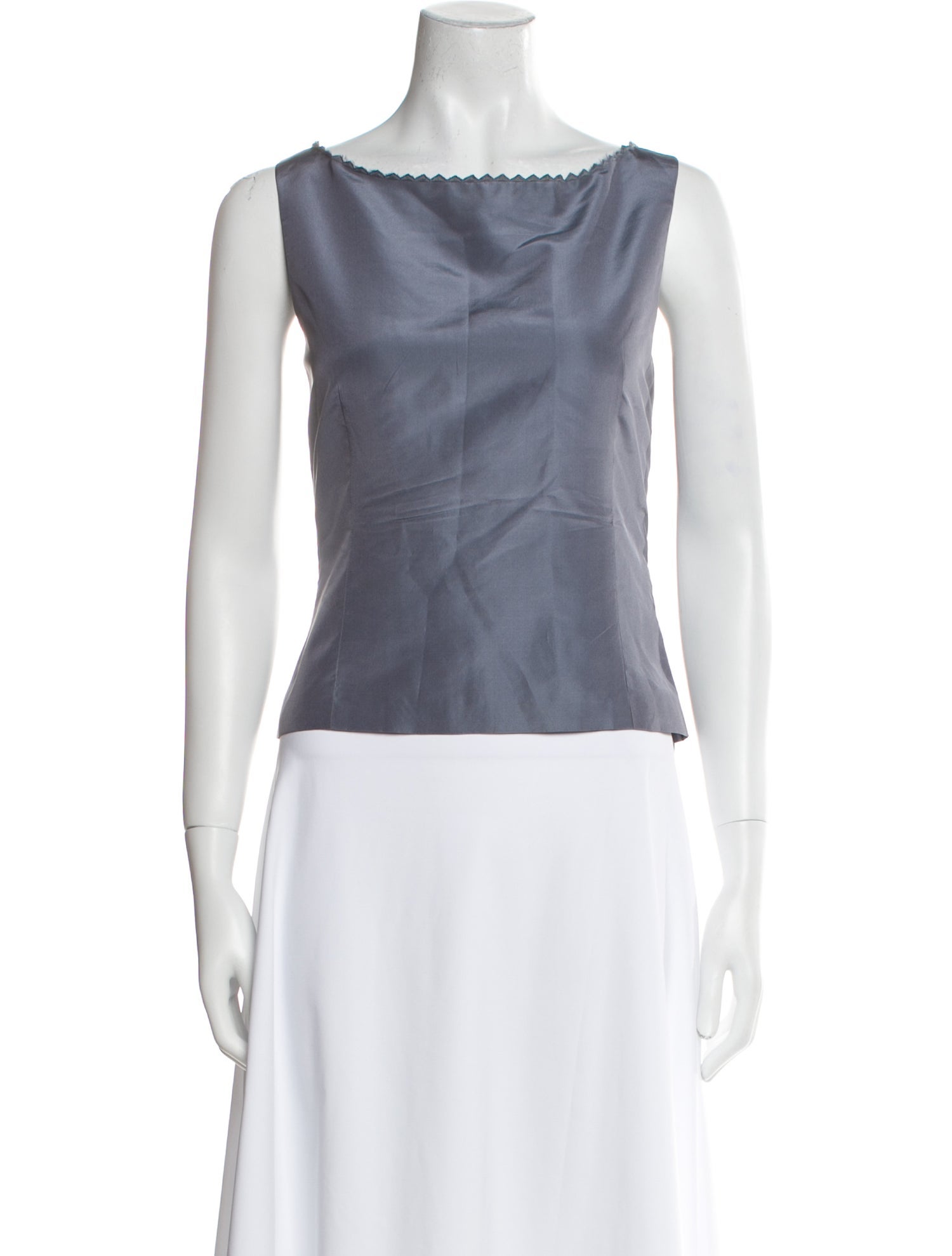 Lela Rose Silk Bateau Neckline Crop Top