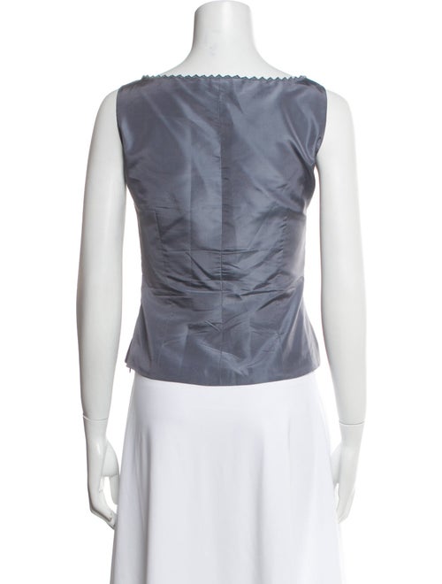 Lela Rose Silk Bateau Neckline Crop Top