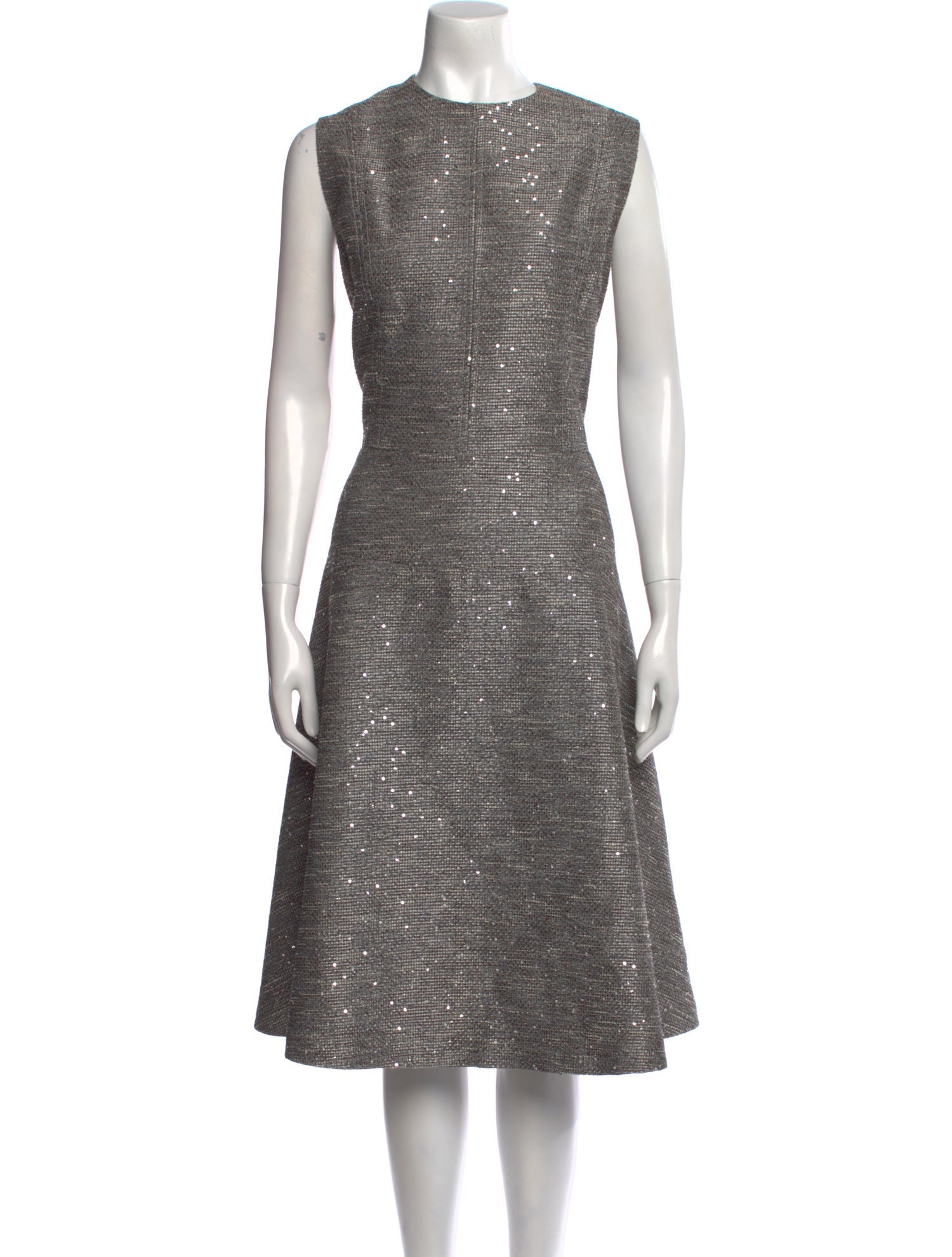 Lela Rose Crew Neck Midi Length Dress