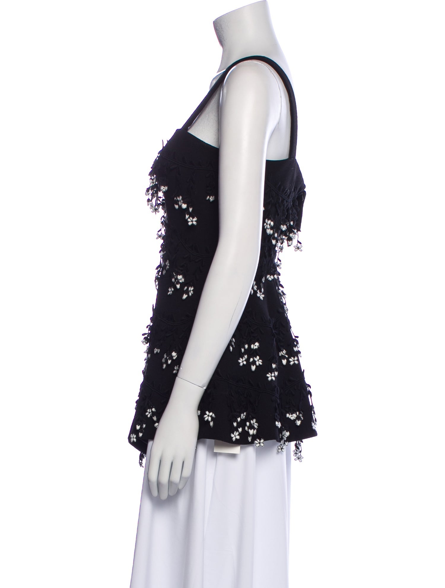 Lela Rose Printed Square Neckline Top