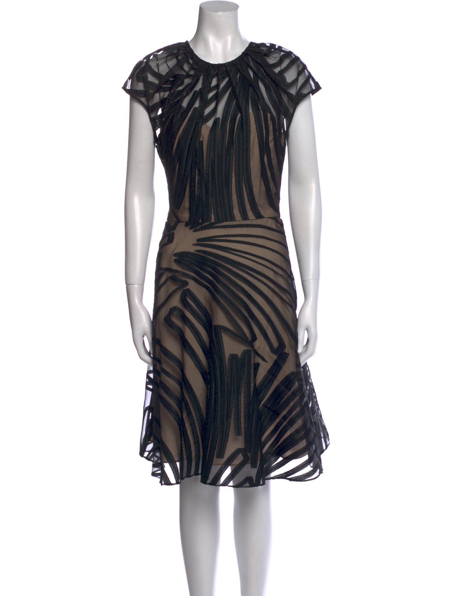 Lela Rose Printed Knee-Length Dress