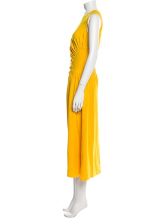 Lela Rose Crew Neck Long Dress