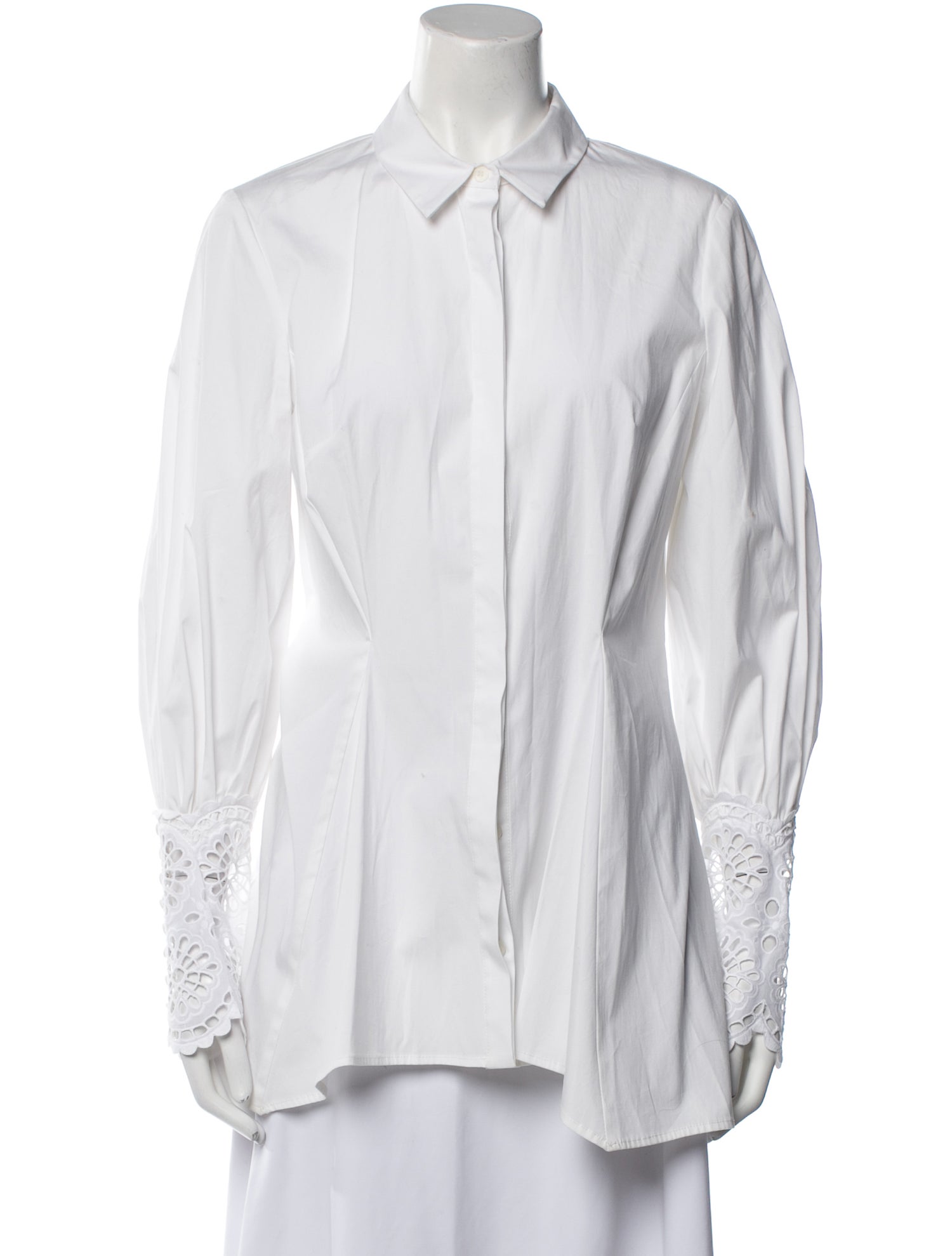Lela Rose Long Sleeve Button-Up Top